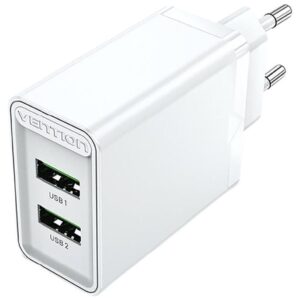 Cargador de Pared Vention FBAW0-EU/ 2xUSB/ 18W/ Blanco 6922794760905 FBAW0-EU VEN-CARGA FBAW0-EU