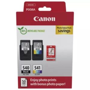 Cartucho de Tinta Original Canon PG-540 + CL-541 Multipack/ Negro/ Tricolor + Papel Fotográfico 8714574679754 5225B013 CAN-MULTIPACK 5225B013