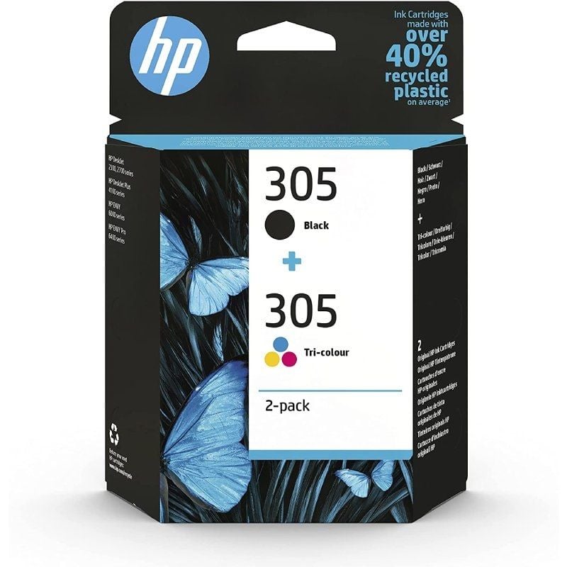 Cartucho de Tinta Original HP nº305 Multipack/ Negro/ Tricolor 195161166969 6ZD17AE 6ZD17AE