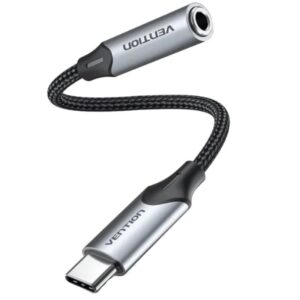 Conversor Vention BGMHF/ Jack 3.5 Hembra - USB Tipo-C Macho/ 1m/ Gris 6922794751125 BGMHF VEN-CAB BGMHF