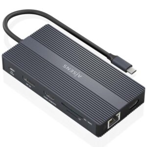 Docking USB Tipo-C Aisens ASUC-12P017-GR/ 2xHDMI/ 4xUSB/ 1xUSB Tipo-C/ 1xRJ45/ 1xDisplayPort/ 1xLector Tarjetas/ 1xUSB Tipo-C PD/ Gris 8435739901328 ASUC-12P017-GR AIS-HUB ASUC-12P017-GR