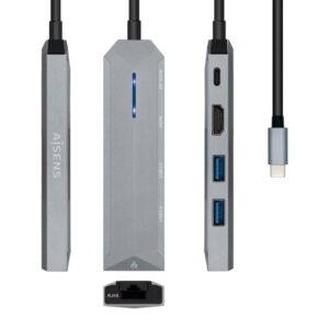 Docking USB Tipo-C Aisens ASUC-5P003-GR/ 1xHDMI/ 2xUSB/ 1xRJ45/ 1xUSB Tipo-C PD/ Gris 8436574707595 ASUC-5P003-GR AIS-HUB ASUC-5P003-GR