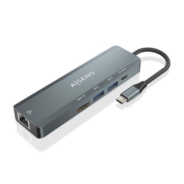 Docking USB Tipo-C Aisens ASUC-5P011-GR/ 1xHDMI/ 2xUSB/ 1xRJ45/ 1xUSB Tipo-C/ 1xUSB Tipo-C PD/ Gris - Imagen 2