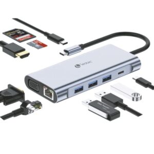 Docking USB Tipo-C Leotec LEDS01/ 3xUSB/ 2xUSB Tipo-C/ 1xUSB Tipo-C PD/ 1xHDMI 4K/ 1xVGA/ 1xRJ45/ 1xAudio/ 1xLector Tarjetas SD y MicroSD/ Gris 8436588882622 LEDS01 LEO-DOCK LEDS01