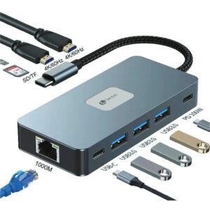 Docking USB Tipo-C Leotec LEDS02/ 3xUSB/ 1xUSB Tipo-C/ 1xUSB Tipo-C PD/ 2xHDMI 4K/ 1xRJ45/ 1xLector Tarjetas SD y MicroSD/ Gris 8436588882639 LEDS02 LEO-DOCK LEDS02