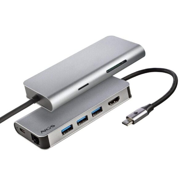 Docking USB Tipo-C NGS WonderDock8/ 3xUSB/ 1xUSB Tipo-C DP/ 1xHDMI/ 1xRJ45/ 1xLector Tarjetas SD - Imagen 3