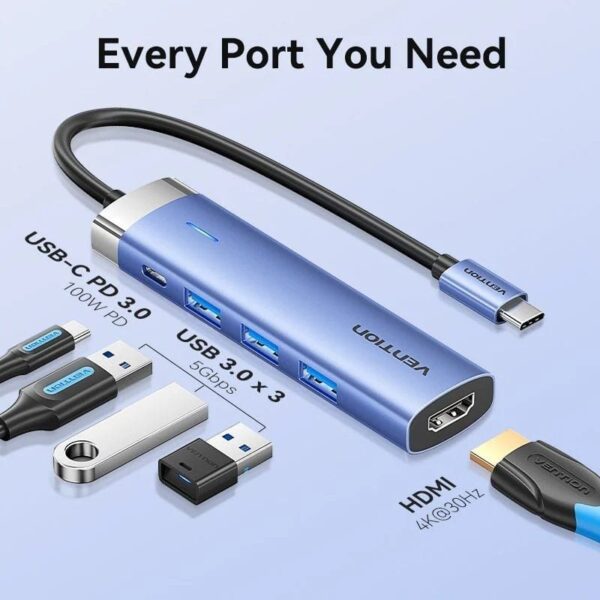 Docking USB Tipo-C Vention TGESB/ 3xUSB/ 1xHDMI/ 1xUSB Tipo-C PD - Imagen 3