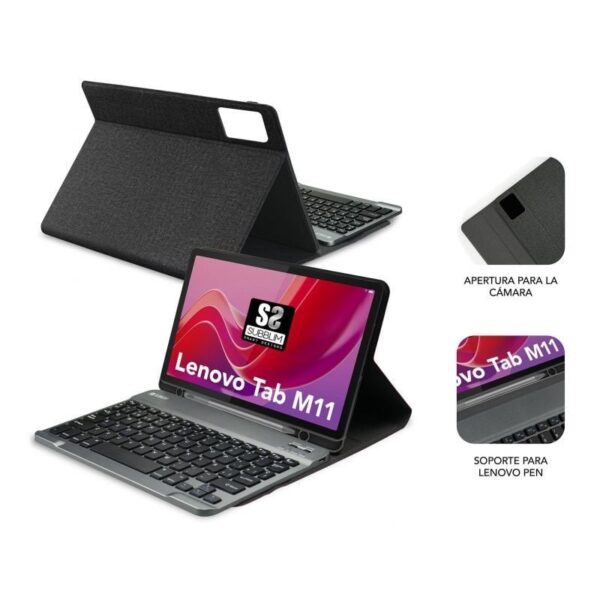 Funda con Teclado Subblim Keytab Pro Bluetooth para Lenovo Tab M11 de 11"/ Negra - Imagen 3