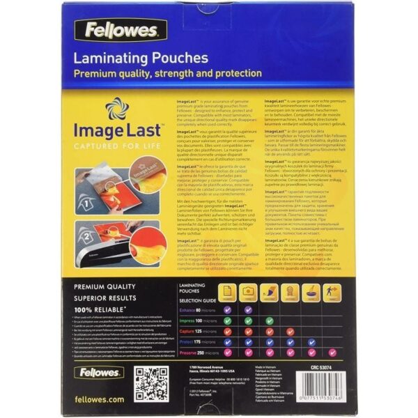 Fundas para Plastificar Fellowes 5307407/ A4/ 125 Micras/ 100 unidades - Imagen 2