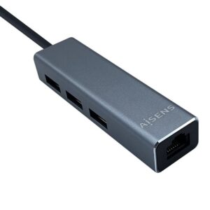 Hub USB Tipo-C Aisens A109-0396/ 3xUSB/ 1xRJ45/ Gris 8436574704129 A109-0396 AIS-HUB A109-0396