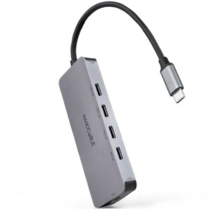 Hub USB Tipo-C Nanocable 10.16.4505/ 4xUSB Tipo-C/ 1xUSB Tipo-C DP/ Gris 8433281014992 10.16.4505 NAN-HUB 10 16 4505