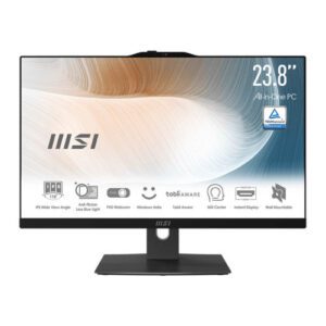 MSI AIO MODERN AM242TP 12M-802ES. 23.8" (60CM). PLANO. IPS. I7-1260P. DDR4 SDRAM 16GB(8GB*2). 512GB PCIE SSD. W11 PRO. NEGRO 4711377159715 | P/N: 00-AE0711-802 | Ref. Artículo: 1373254