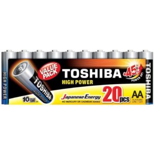 Pack de 20 Pilas AA Toshiba High Power LR6/ 1.5V/ Alcalinas 4904530593284 R6ATPACK20 TOS-PILA R6ATPACK20