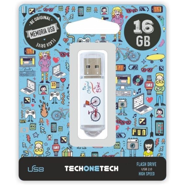 Pendrive 16GB Tech One Tech Be Bike USB 2.0 8436546592044 TEC4005-16 TOT-BE BIKE 16GB