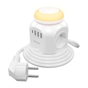 REGLETA ENCHUFES AISENS 4 TOMAS + 1XUSB-C 3XUSB-A LUZ NOCTURNA 1.8M BLANCO 8436574709216 ASPS-3A1CL01-W