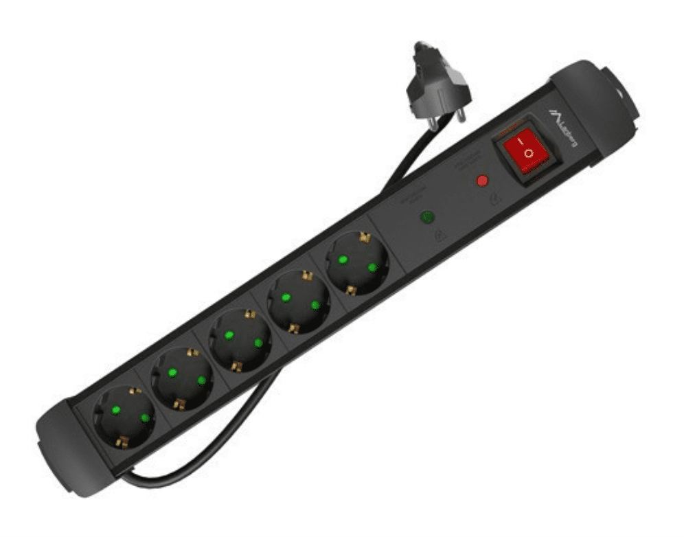 REGLETA LANBERG SP1 5 TOMAS SCHUKO PROTECCION HASTA 2500W NEGRA 5M 5901969439823 SP1-05F-0500-BK