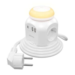 Regleta con Interruptor y Luz Nocturna Aisens ASPS-2A1CLPQ02-W/ 4 Tomas de Corriente/ 1 USB Tipo-C PD/ 2 USB/ Cable 1.8m/ Blanco 8436574709223 ASPS-2A1CLPQ02-W AIS-REGLETA ASPS-2A1CLPQ02-W