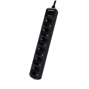 Regleta con interruptor Cyberpower B0620SC0-DE/ 6 Tomas de corriente/ Cable 1.8m/ Negra 4712856275841 B0620SC0-DE CYB-REGLETA B0620SC0-DE