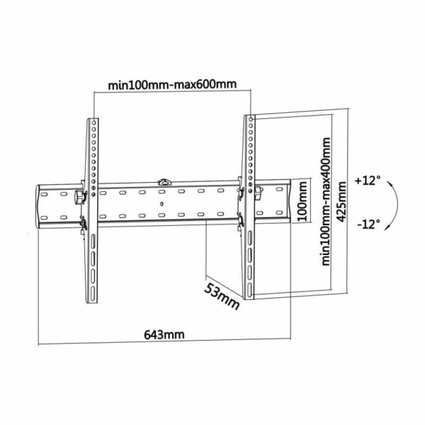 Soporte de Pared Fijo Inclinable Aisens WT70T-017 para TV de 37-70"/ hasta 40kg - Imagen 5