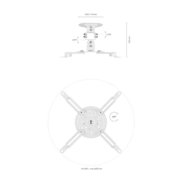 Soporte de Techo/ Pared para Proyector Aisens CP03TSR-129/ Giratorio-Inclinable/ hasta 13.5kg - Imagen 3