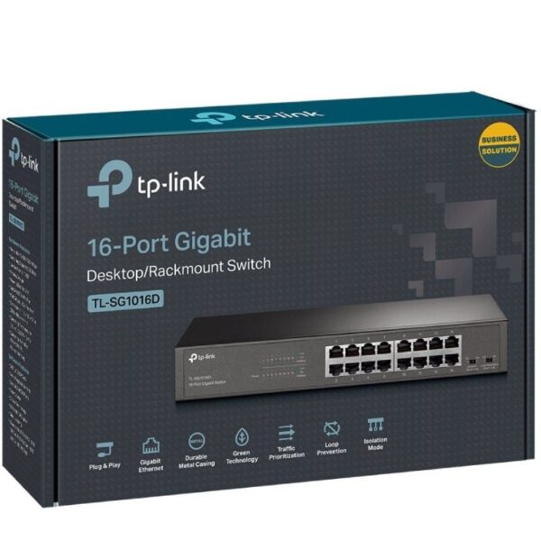 Switch TP-Link TL-SG1016DE/ 16 Puertos/ RJ45 10/100/1000 - Imagen 2