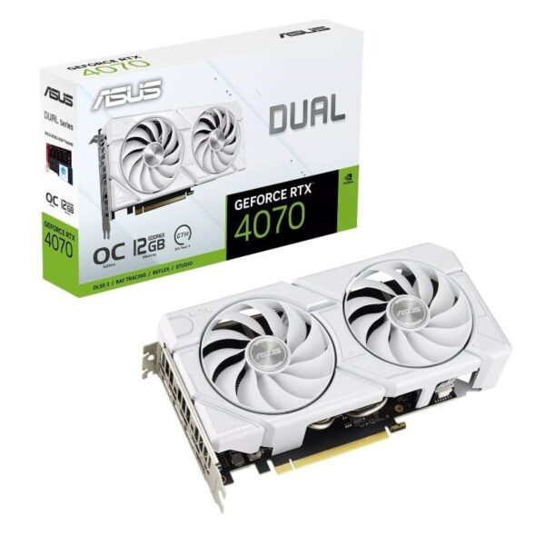 Tarjeta Gráfica Asus Dual GeForce RTX 4070 EVO White OC Edition/ 12GB GDDR6X 4711387663417 90YV0J17-M0NA00 ASU-GF RTX4070 D E WH OC12G