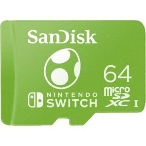 Tarjeta de Memoria SanDisk Nintendo Switch 64GB microSD XC UHS-I/ Clase 10/ 100MBs 619659171537 SDSQXAT-064G-GN6ZN SND-MICROSD NIN SW ST 64G