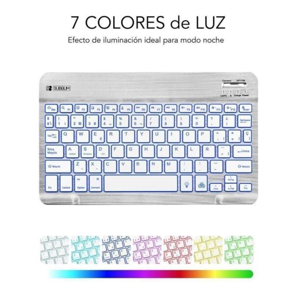 Teclado Compacto Inalámbrico por Bluetooth Subblim Smart Backlit/ Plata - Imagen 5