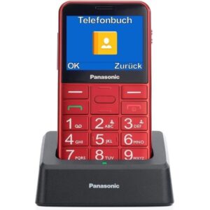 Teléfono Móvil Panasonic KX-TU155EXRN para Personas Mayores/ Rojo 5025232915330 KX-TU155EXRN PAN-TEL KX-TU155EXRN