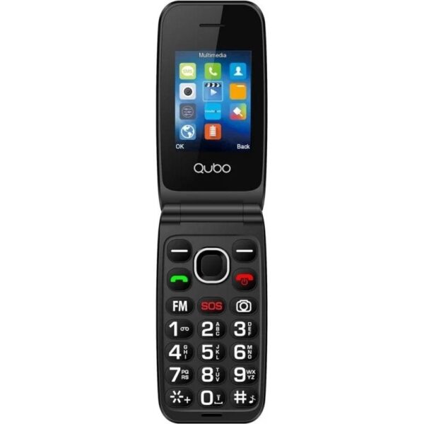 Teléfono Móvil Qubo NEONW-SOS para Personas Mayores/ Negro 6944762700355 NEONW BK SOS QUB-TEL NEONW-SOS BK