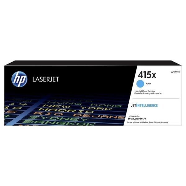 Tóner Original HP nº415X XL Alta Capacidad/ Cian 192018046399 W2031X W2031X