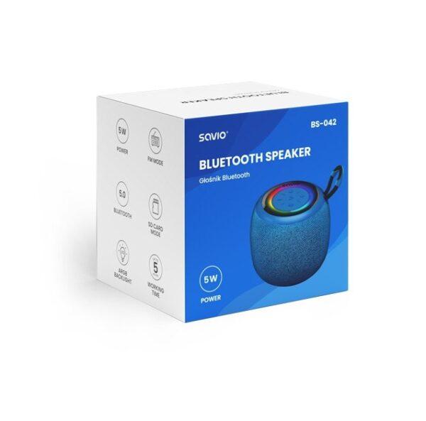 5901986048657 ALTAVOZ BLUETOOTH 5.0 5W NEGRO SAVIO BS-042 SAVBS-042 A0054532 savio Sonido SAVBS-042