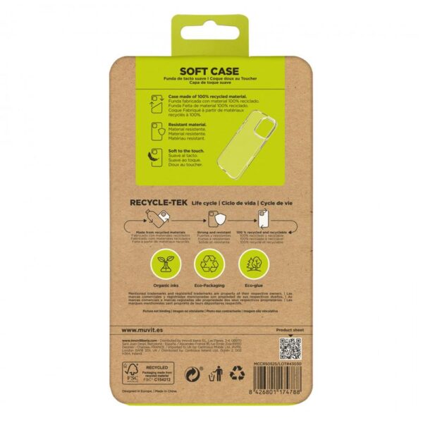 Funda muvit recycletek para apple iphone 16 pro transparente - Imagen 3