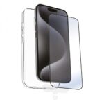 8426801174849 | P/N: MCPAK0102 | Cod. Artículo: DSP0000028885 Funda muvit recycletek para apple iphone 16 pro transparente + protector cristal templado marco negro