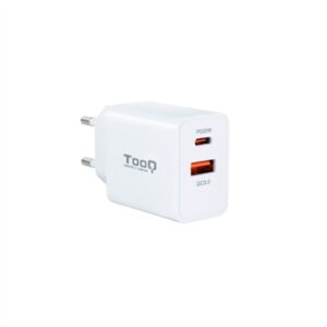 8433281012042 | P/N: TQWC-2SC04WT | Cod. Artículo: DSP0000009534 Cargador de pared usb tooq tqwc - 2sc04wt usb tipo a + usb tipo c blanco