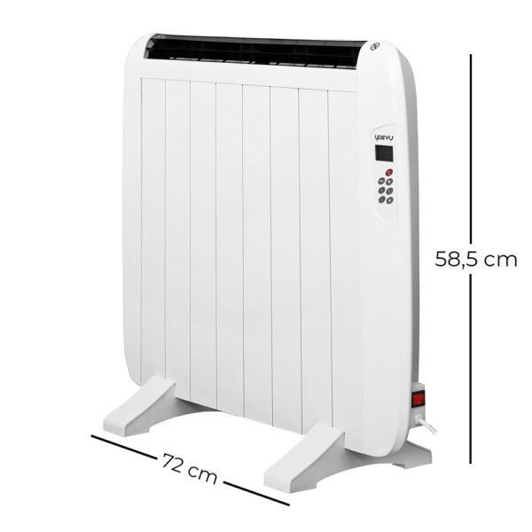 Yoevu radiador eléctrico bajo consumo 8 elementos 1200w de pared o pie blanco - Imagen 2