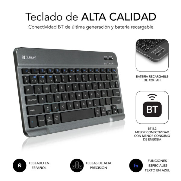 Funda + teclado subblim keytab pro para tablet samsung a9+ 11pulgadas - Imagen 4