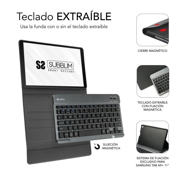 Funda + teclado subblim keytab pro para tablet samsung a9+ 11pulgadas - Imagen 7