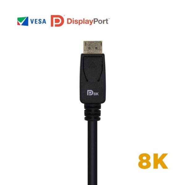 Cable DisplayPort 1.4 8K Aisens A149-0433/ DisplayPort Macho - DisplayPort Macho/ 3m/ Certificado/ Negro - Imagen 3