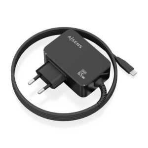 Cargador Gan de Pared Aisens ASCH-1PD65WL033-BK/ 1xUSB Tipo-C + Cable 1.8m/ 65W 8436574709940 ASCH-1PD65WL033-BK AIS-CARGA ASCH-1PD65WL033-BK