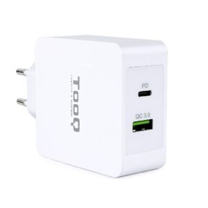 Cargador de Pared TooQ TQWC-2SC03WT/ 1xUSB Tipo-C/ 1xUSB/ 48W 8433281008366 TQWC-2SC03WT TOO-CARGA TQWC-2SC03WT