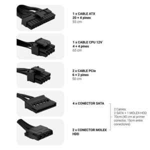 FUENTE ALIMENTACION 650W COOLBOX COOLPOWER PFC-ACTIVO 80+BRONZE 4SATA 12CM ATX 8436556143045 P/N: COO-FACPO-650 | Ref. Artículo: COO-FACPO-650