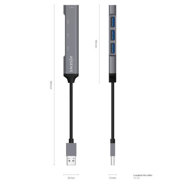 Hub USB 3.0 Aisens A106-0540/ 4xUSB - Imagen 4