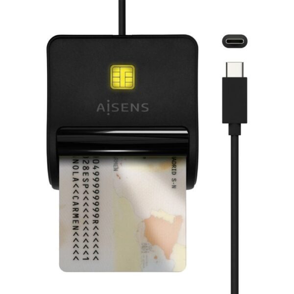 Lector de DNI USB Tipo-C Aisens ASCR-SN03C-BK/ Negro 8436574706291 ASCR-SN03C-BK AIS-DNI ASCR-SN03C-BK