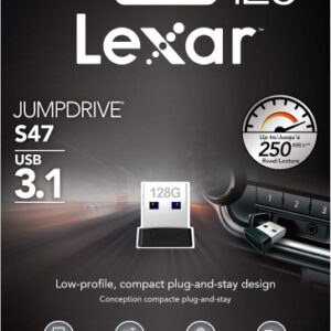 Lexar JumpDrive S47 unidad flash USB 128 GB USB tipo A 3.2 Gen 1 (3.1 Gen 1) Negro 0843367116386 | P/N: LJDS47-128ABBK | Ref. Artículo: 1392377