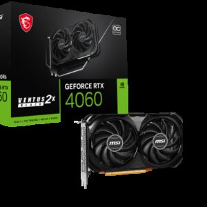 MSI GEFORCE RTX 4060 VENTUS 2X BLACK 8G OC tarjeta gráfica NVIDIA 8 GB GDDR6 4711377115421 | P/N: 912-V516-004 | Ref. Artículo: 1369633