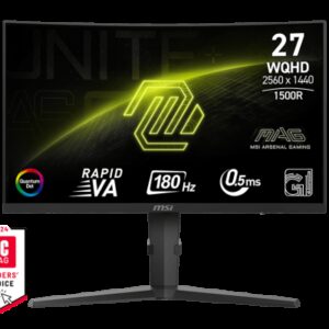 MSI MONITOR MAG 275CQRF QD E2. 27". CURVO 1500R. 2560X1440. 180HZ. NEGRO 4711377191838 | P/N: 9S6-3CD04H-027 | Ref. Artículo: 1385255