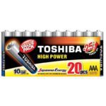Pack de 20 Pilas AAA Toshiba High Power LR03/ 1.5V/ Alcalinas 4904530593314 R03ATPACK20 TOS-PILA R03ATPACK20