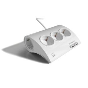 REGLETA EWENT 5 TOMAS SHUKO 16A SOBREMESA 2 PUERTOS USB 1.5M BLANCA 8056045879851 EW3935