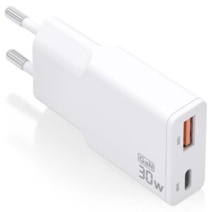 Cargador GaN de Pared Aisens ASCH-30W2P046-W/ 1xUSB Tipo-C/ 1xUSB/ 30W/ Blanco 8435739902530 ASCH-30W2P046-W AIS-CARGA ASCH-30W2P046-W